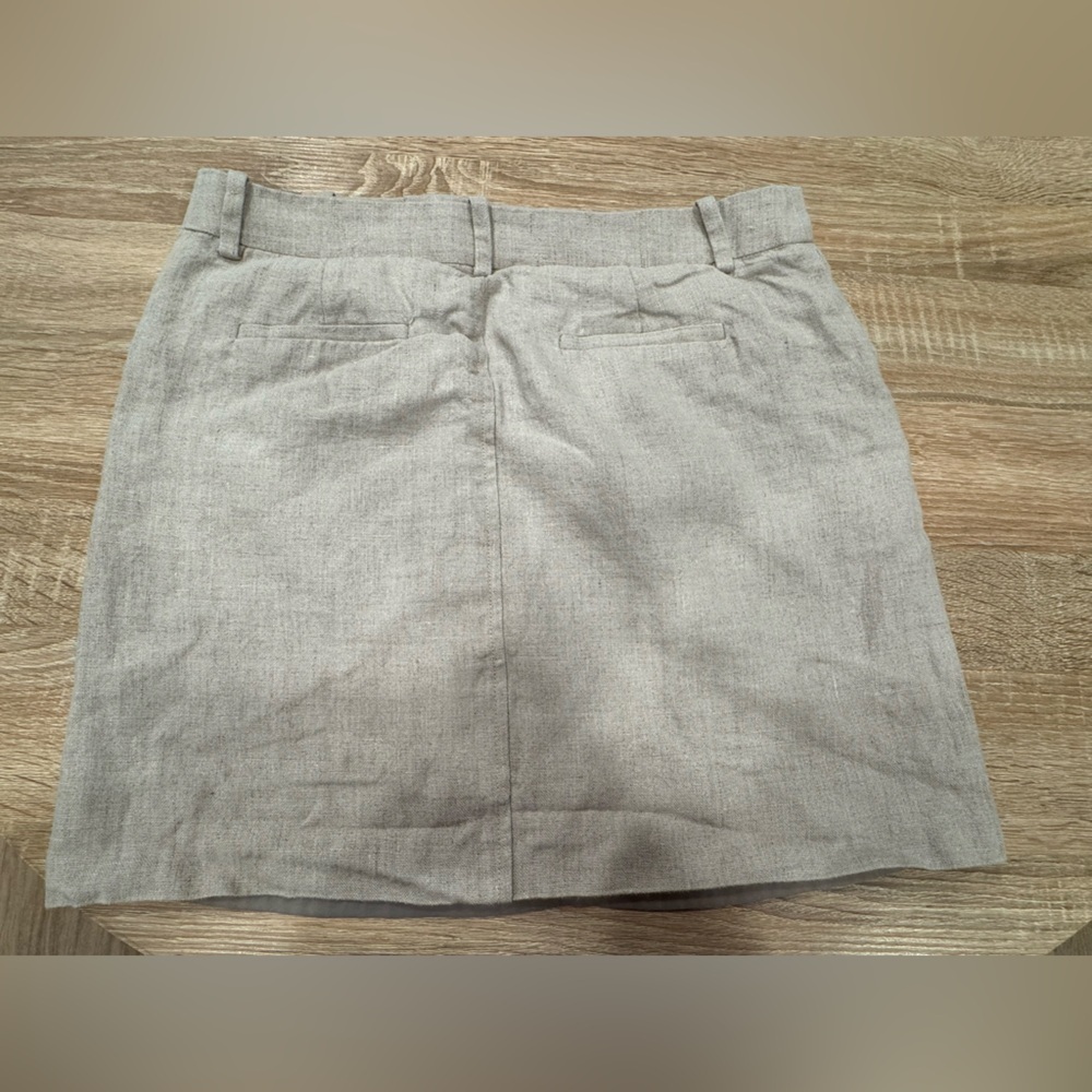 J. Crew Light Gray Mini Skirt with Gold Zipper - Picture 10 of 11